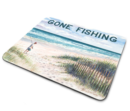 Mouse Pad - Ronald Williams Beach Scene Gone Fishing