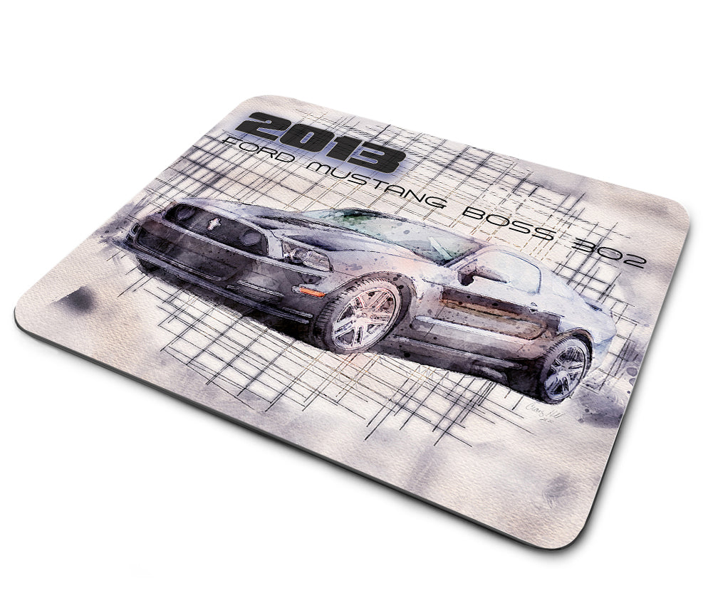 Mouse Pad - 2013 Ford Mustang Boss 302 Classic Car