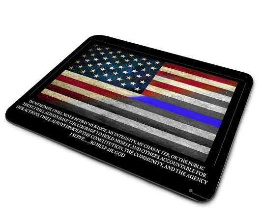 Mouse Pad - Thin Blue Line Red White & Blue American Flag for Law Enforcement