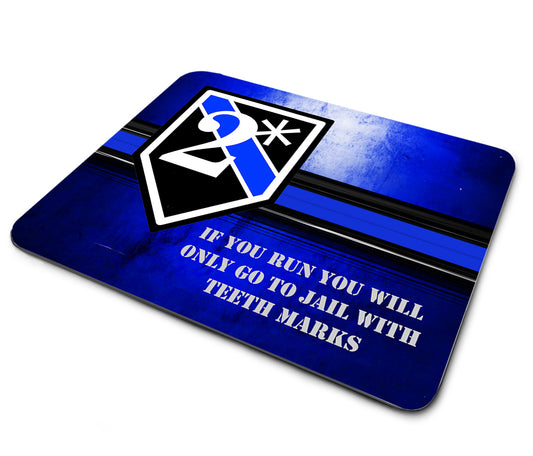 Mouse Pad - Thin Blue Line Two Ass To Risk Police K9