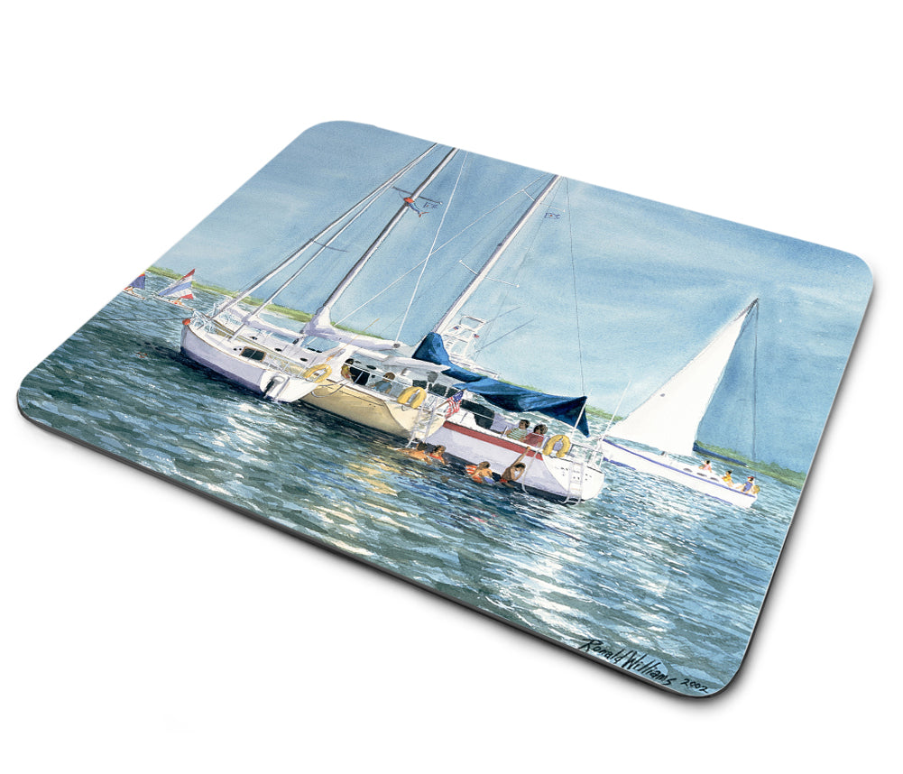 Mouse Pad - Ronald Williams Sail Boat with Swimmers