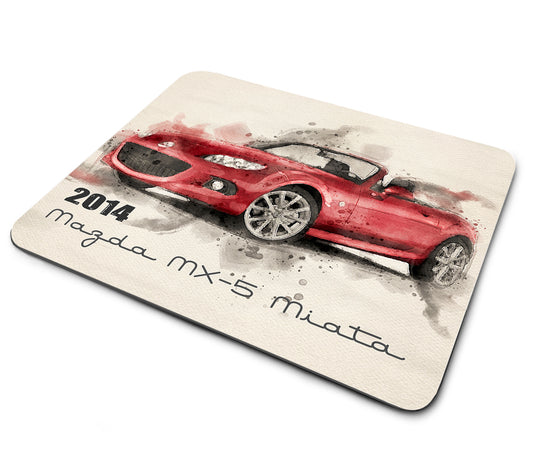 Mouse Pad - 2014 Mazda Miata MX-5 Red Classic Car