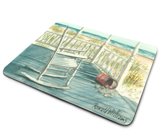 Mouse Pad - Ronald Williams Beach House Rocking Chair on the Porch