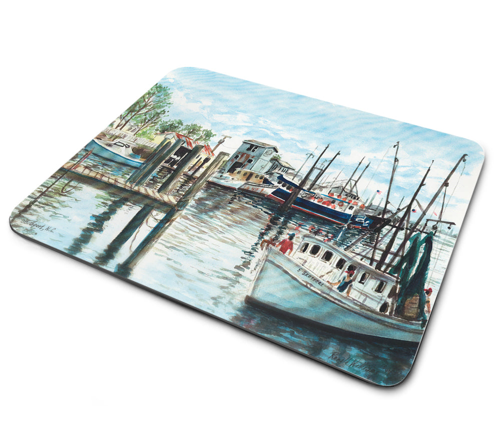 Mouse Pad - Ronald Williams Southport Fishing Boats Southport NC