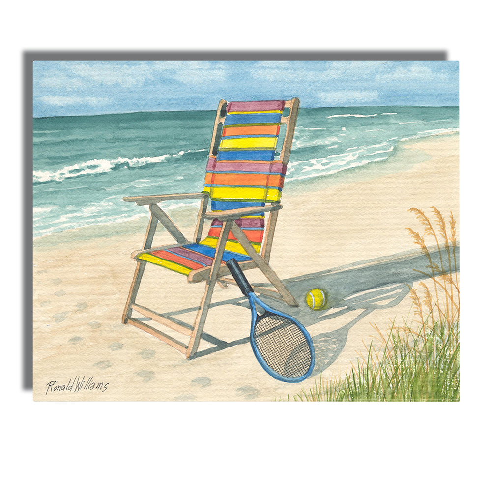 Wall Art - Ronald Williams Beach Chair and Tennis Racquet