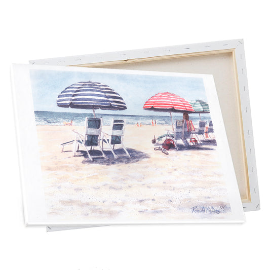 Wall Art - Ronald Williams Beach Chair and Umbrellas On The Beach