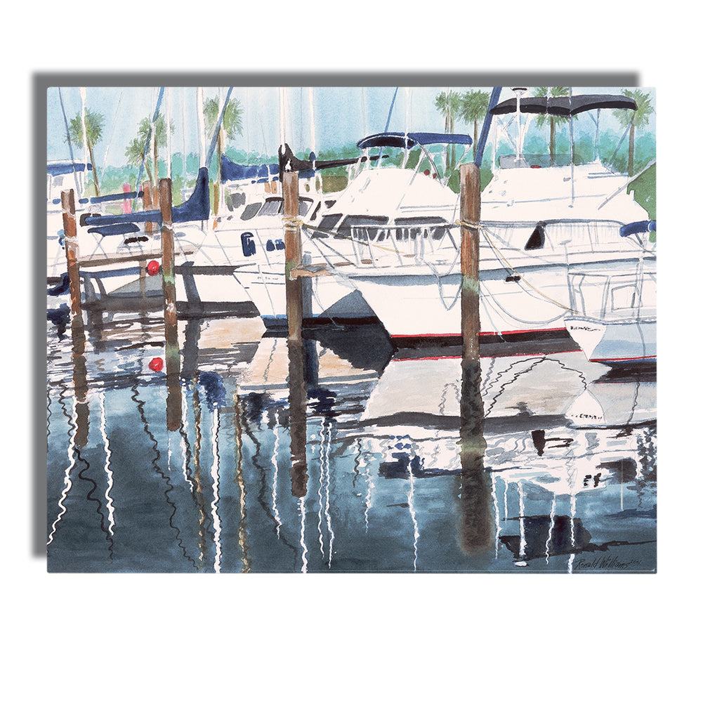 Wall Art - Ronald Williams Boats In The Marina