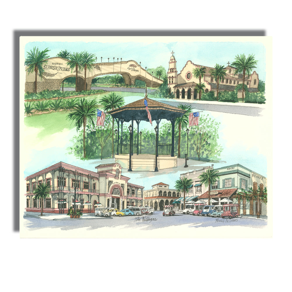 Wall Art - Ronald Williams Collage of the Villages in Florida