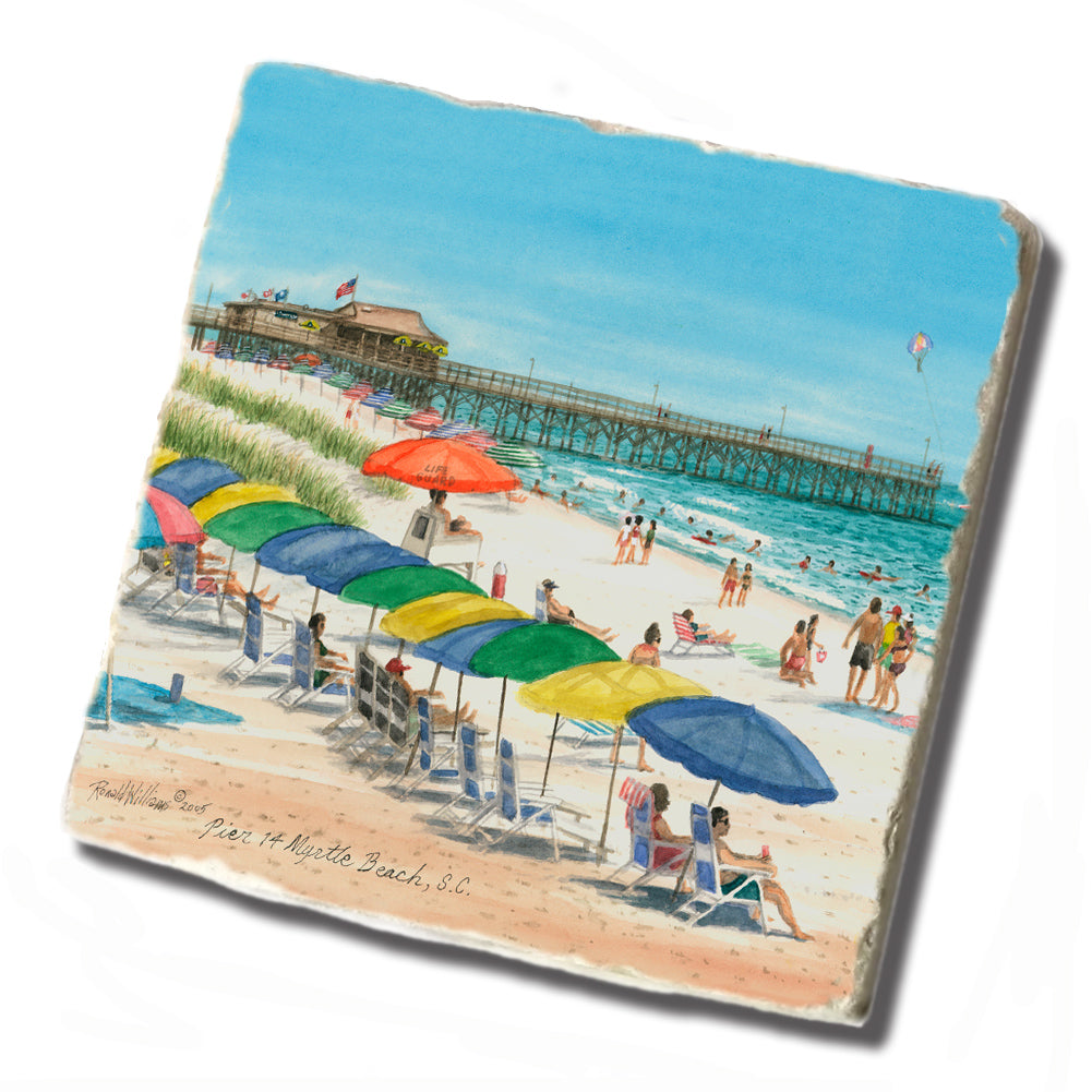 Tile Coaster - Ronald Williams Myrtle Beach SC 14th St Pier