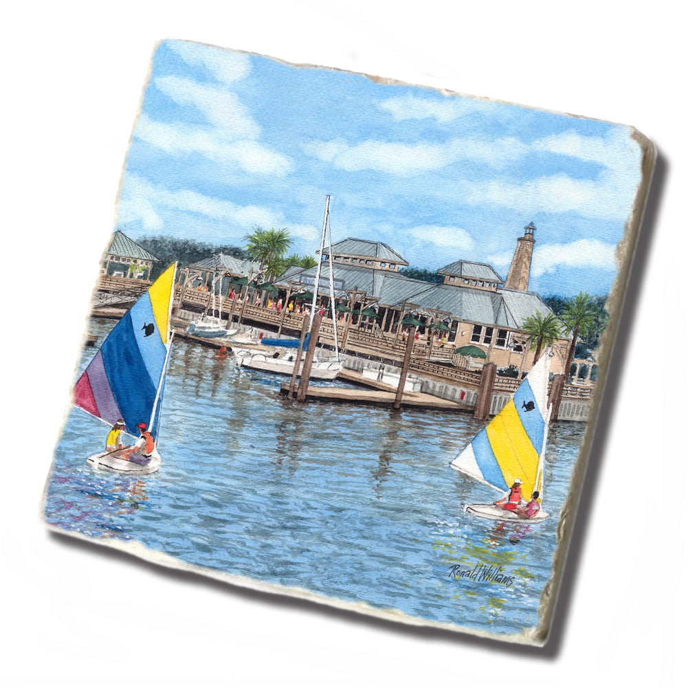 Tile Coaster - Ronald Williams Bald Head Island Marina