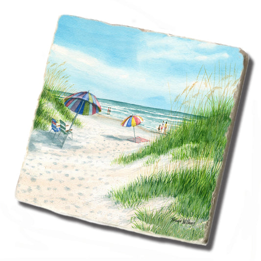 Tile Coaster - Ronald Williams Beach Between the Sand Dunes