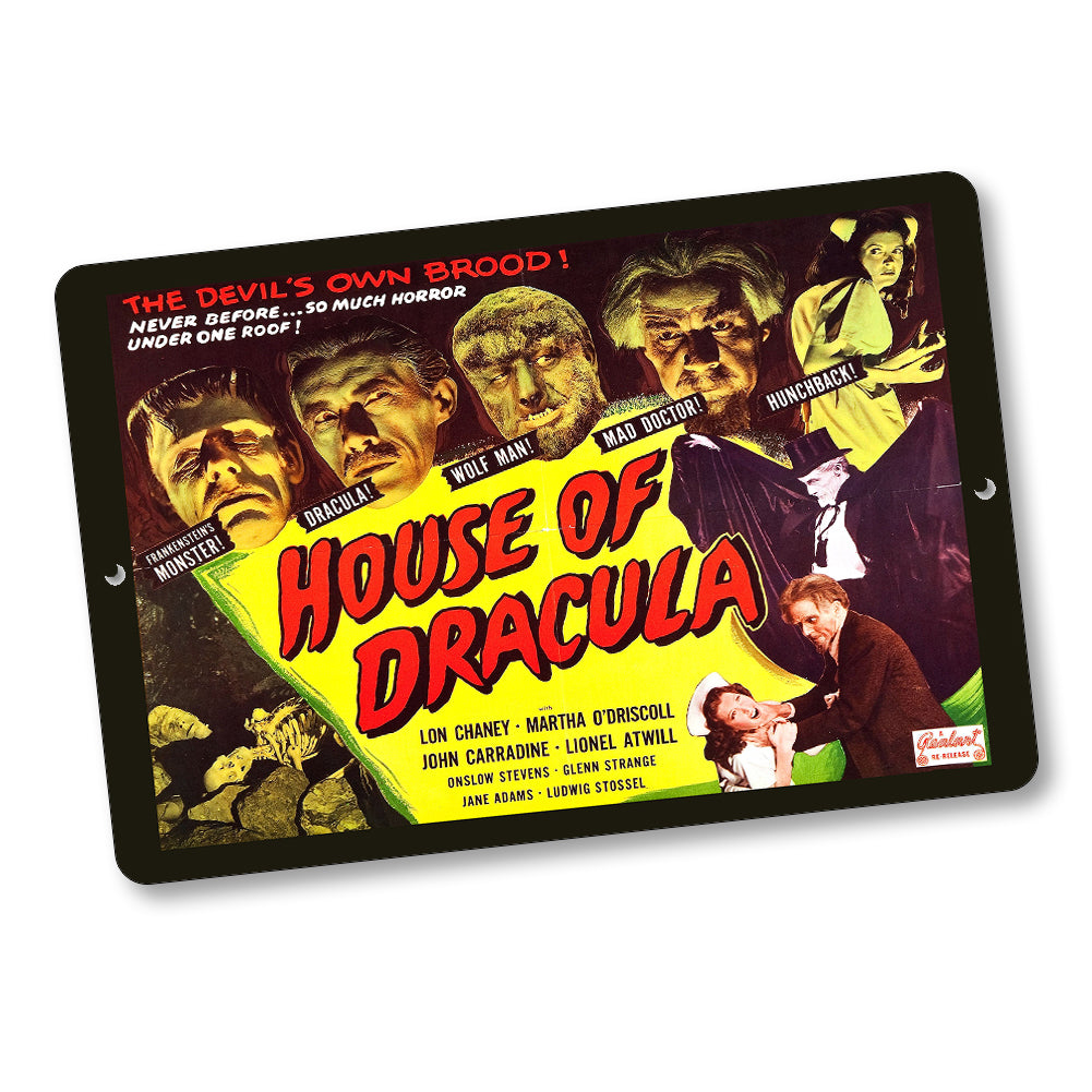 Novelty Parking Sign 8x12 - Horror Movie Poster Design House of Dracula