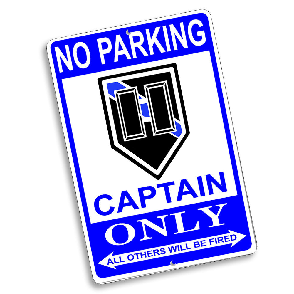 Parking Sign 8x12 - No Parking Thin Blue Line Law Enforcement Ranks