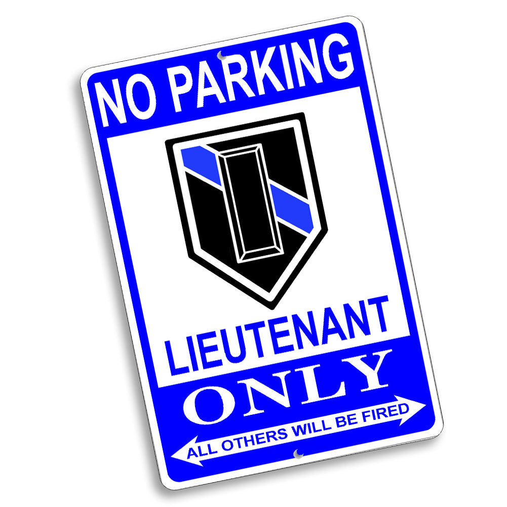 Parking Sign 8x12 - No Parking Thin Blue Line Law Enforcement Ranks