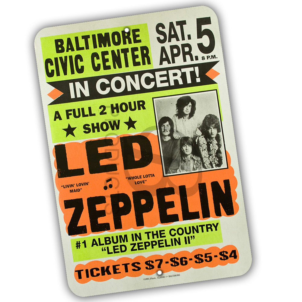 Novelty Sign 8x12 - Concert Poster Design Led Zeppelin