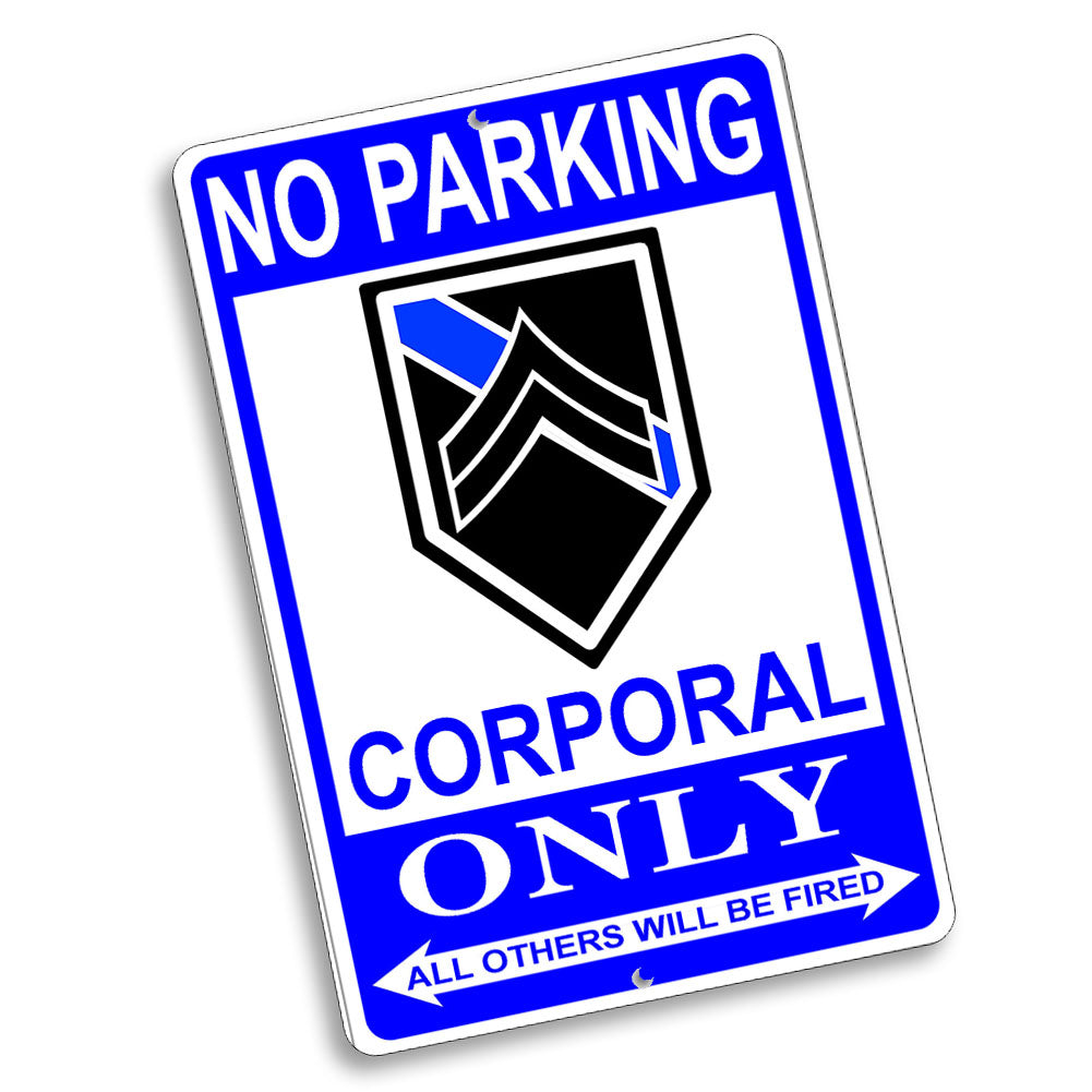 Parking Sign 8x12 - No Parking Thin Blue Line Law Enforcement Ranks