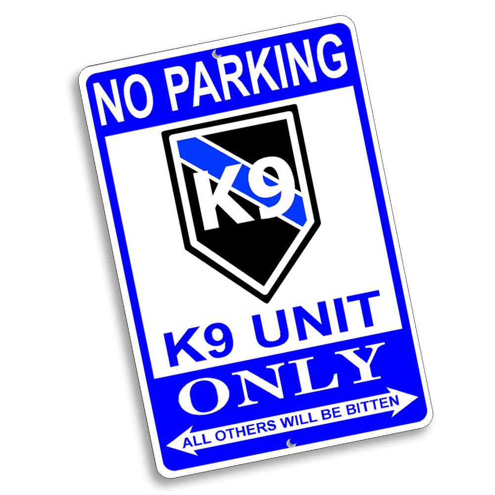 Parking Sign 8x12 - No Parking Thin Blue Line Law Enforcement Ranks