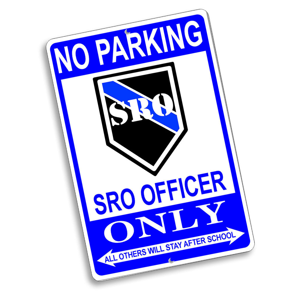 Parking Sign 8x12 - No Parking Thin Blue Line Law Enforcement Ranks