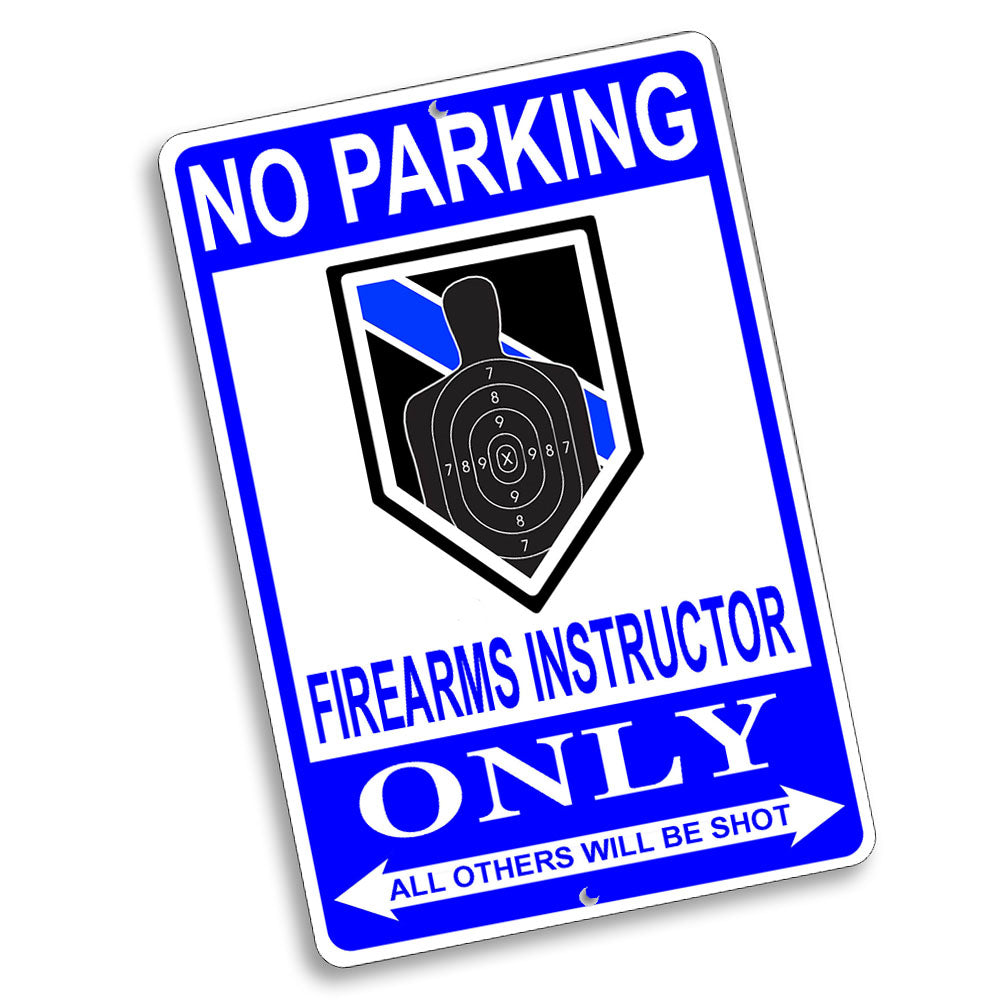 Parking Sign 8x12 - No Parking Thin Blue Line Law Enforcement Ranks