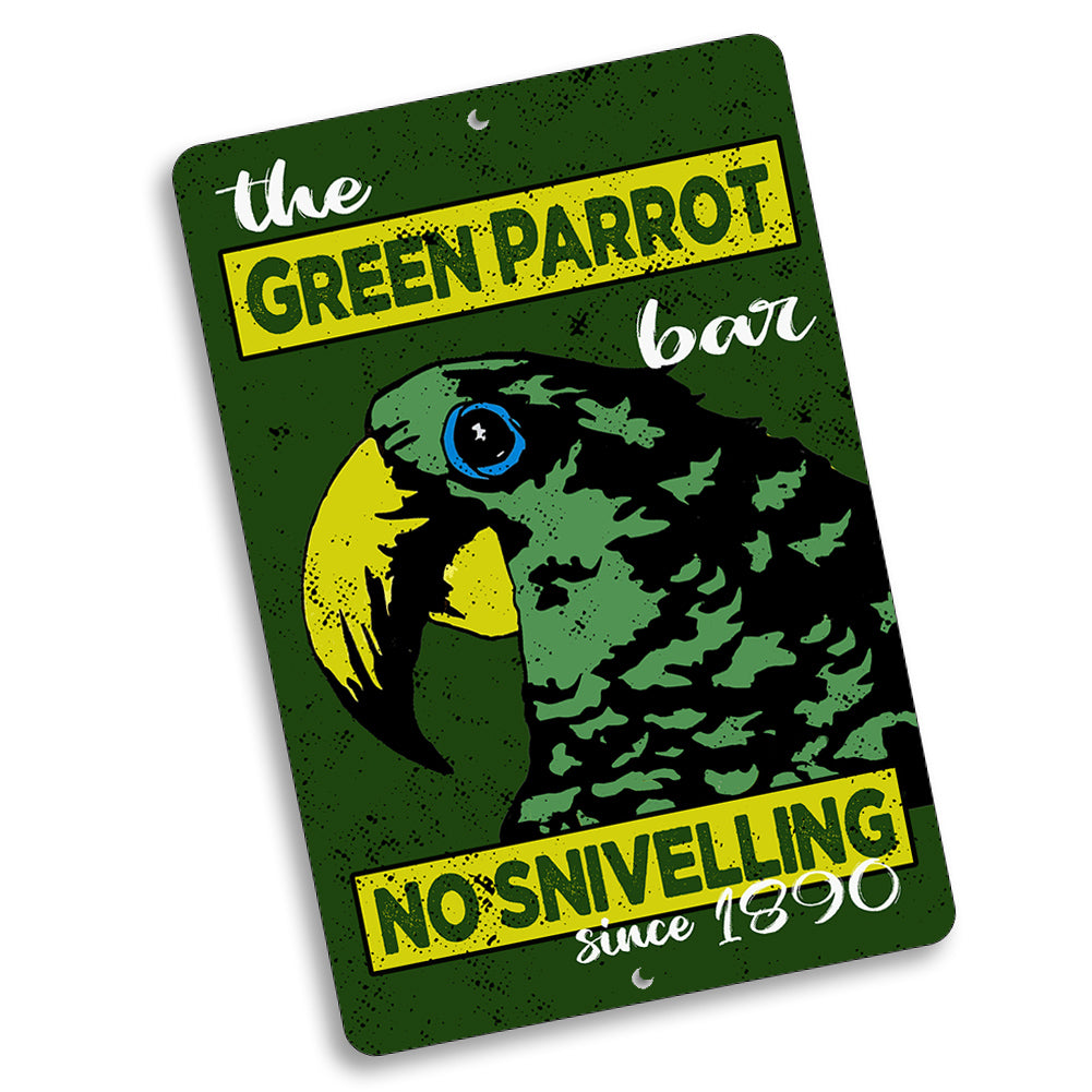 Sign 8x12 - The Green Parrot Bar Parrot Head – eiznek.com