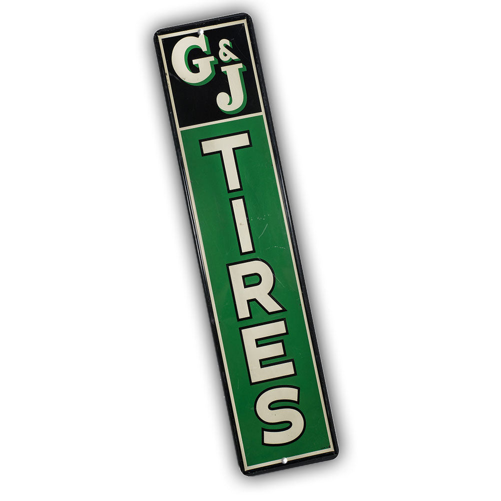 Street Sign 4x18 - Vintage Design G&J Tires