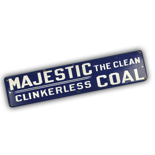 Street Sign 4x18 - Vintage Design Majestic Clinkerless Coal