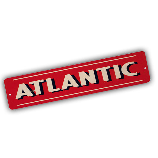 Street Sign 4x18 - Vintage Design Old Atlantic Gas