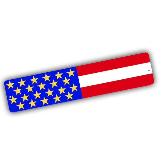 Street Sign 4x18 - Patrotic American Flag Design