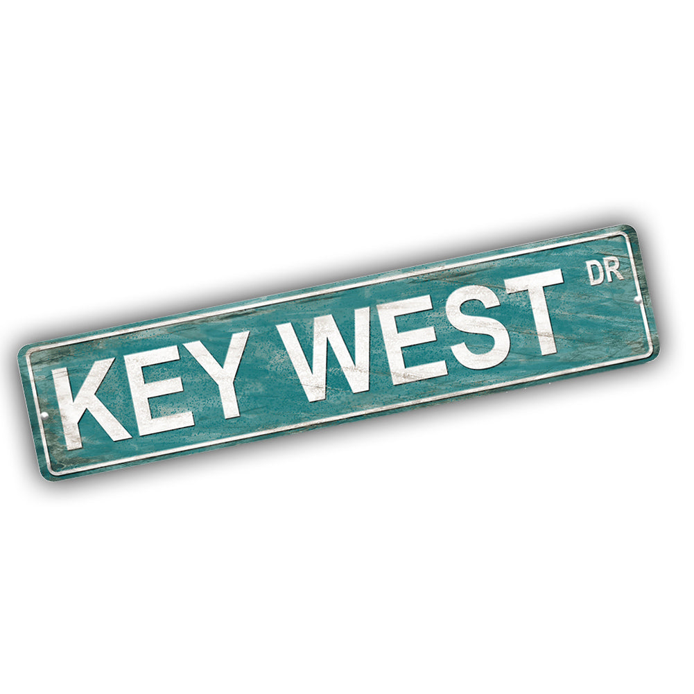 Street Sign 4x18 - Key West Street Names Green White Key West Dr