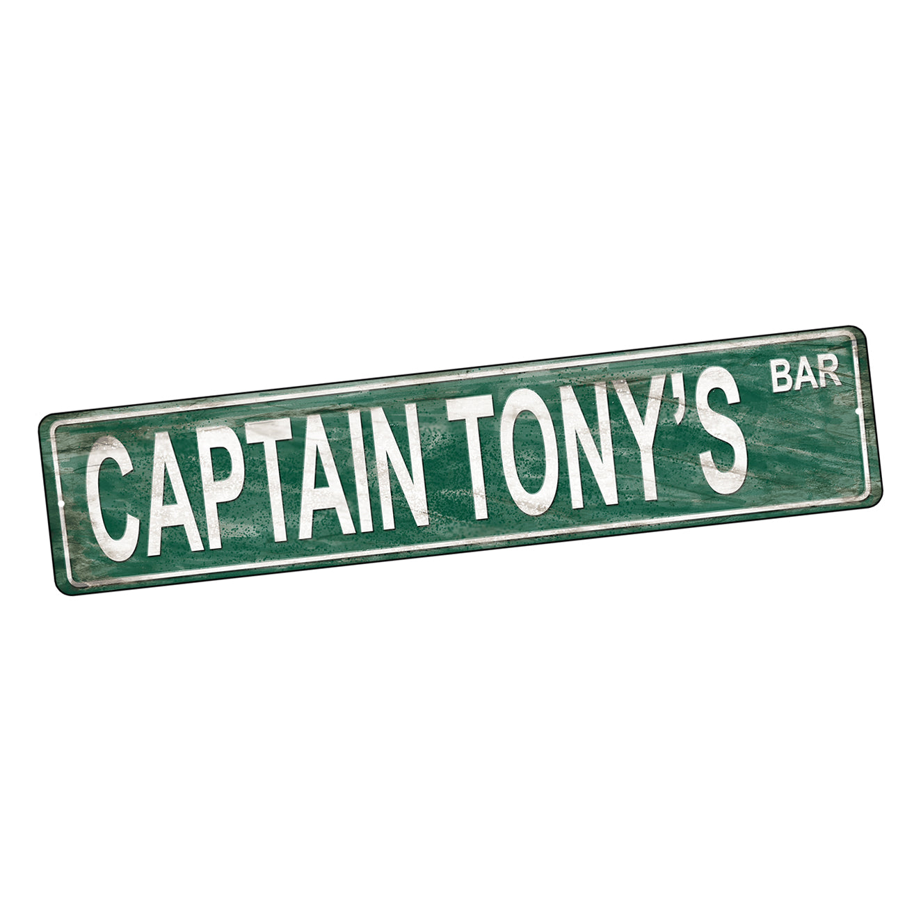 Street Sign 4x18 - Key West Bars Green White Captain Tony's