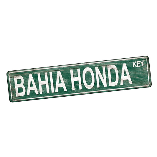 Street Sign 4x18 - Florida Green White Bahia Honda Key