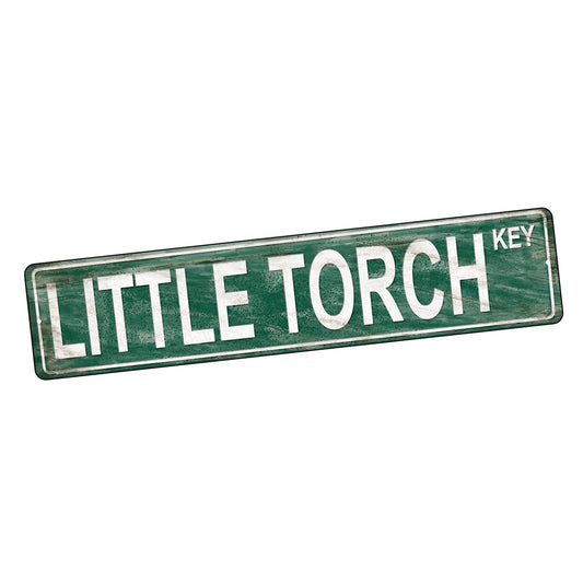 Street Sign 4x18 - Florida Green White Little Torch Key