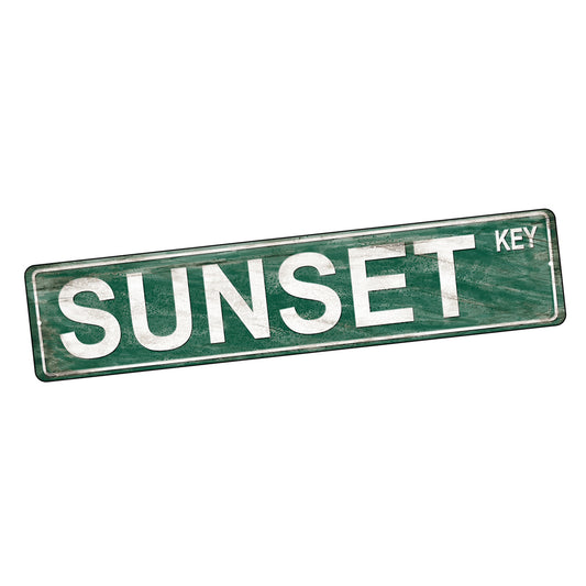 Street Sign 4x18 - Florida Green White Sunset Key