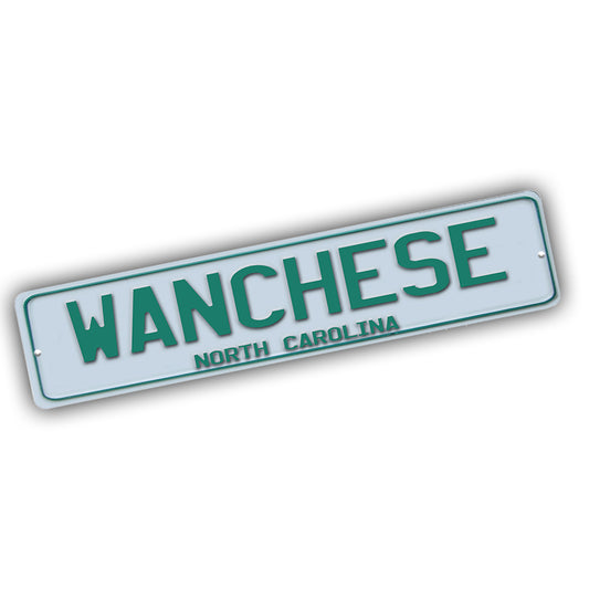 Street Sign 4x18 - The Outer Banks Green White Wanchese NC
