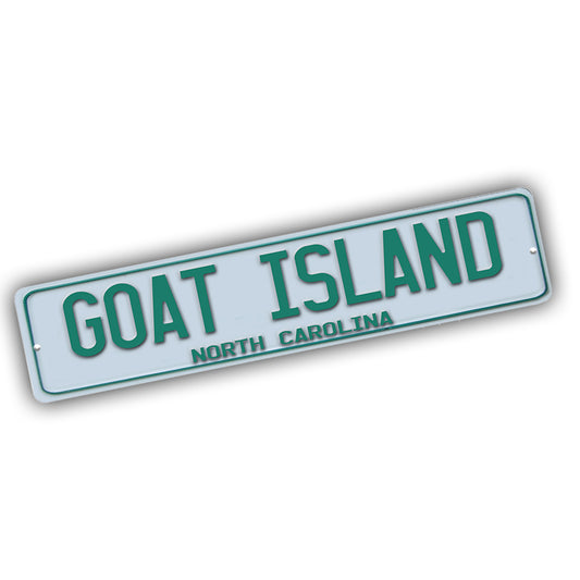 Street Sign 4x18 - The Outer Banks Green White Goat Island NC