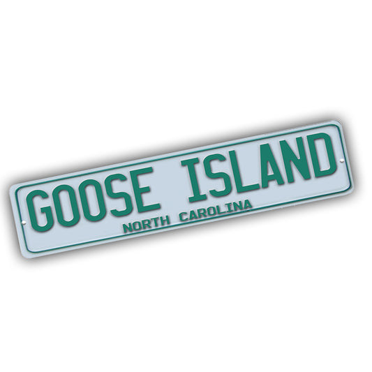 Street Sign 4x18 - The Outer Banks Green White Goose Island NC