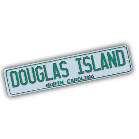 Street Sign 4x18 - The Outer Banks Green White Douglas Island NC