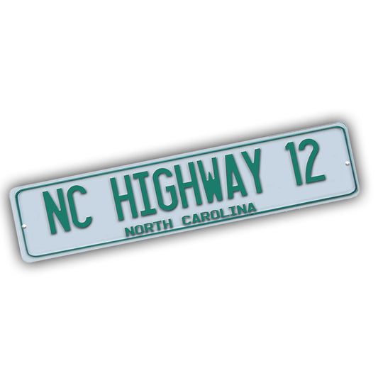 Street Sign 4x18 - The Outer Banks Green White NC Highway 12