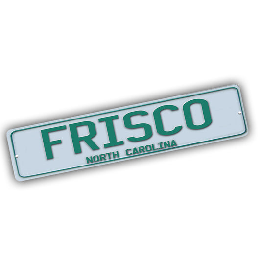 Street Sign 4x18 - The Outer Banks Green White Frisco NC