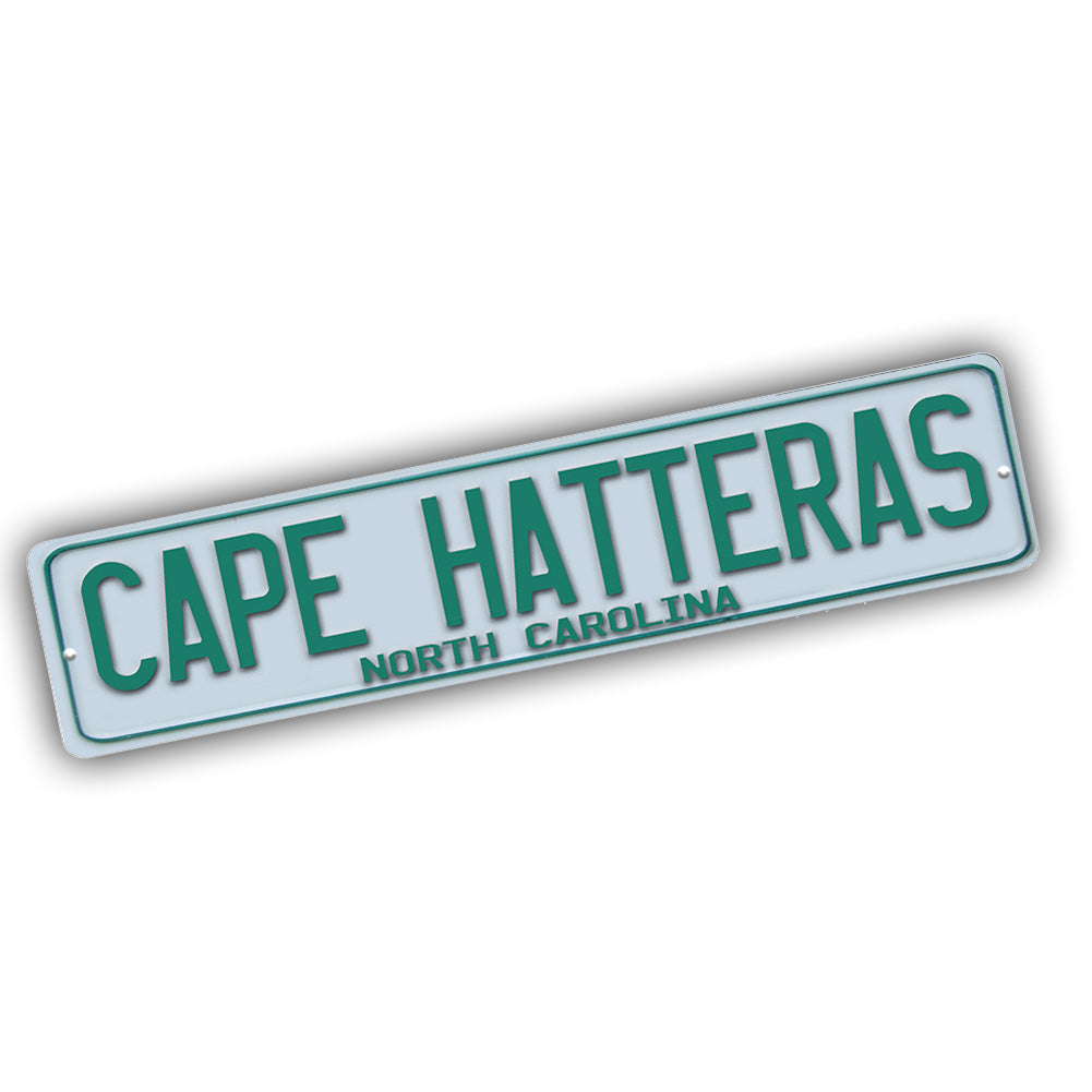 Street Sign 4x18 - The Outer Banks Green White Cape Hatteras NC