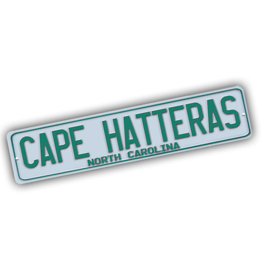 Street Sign 4x18 - The Outer Banks Green White Cape Hatteras NC