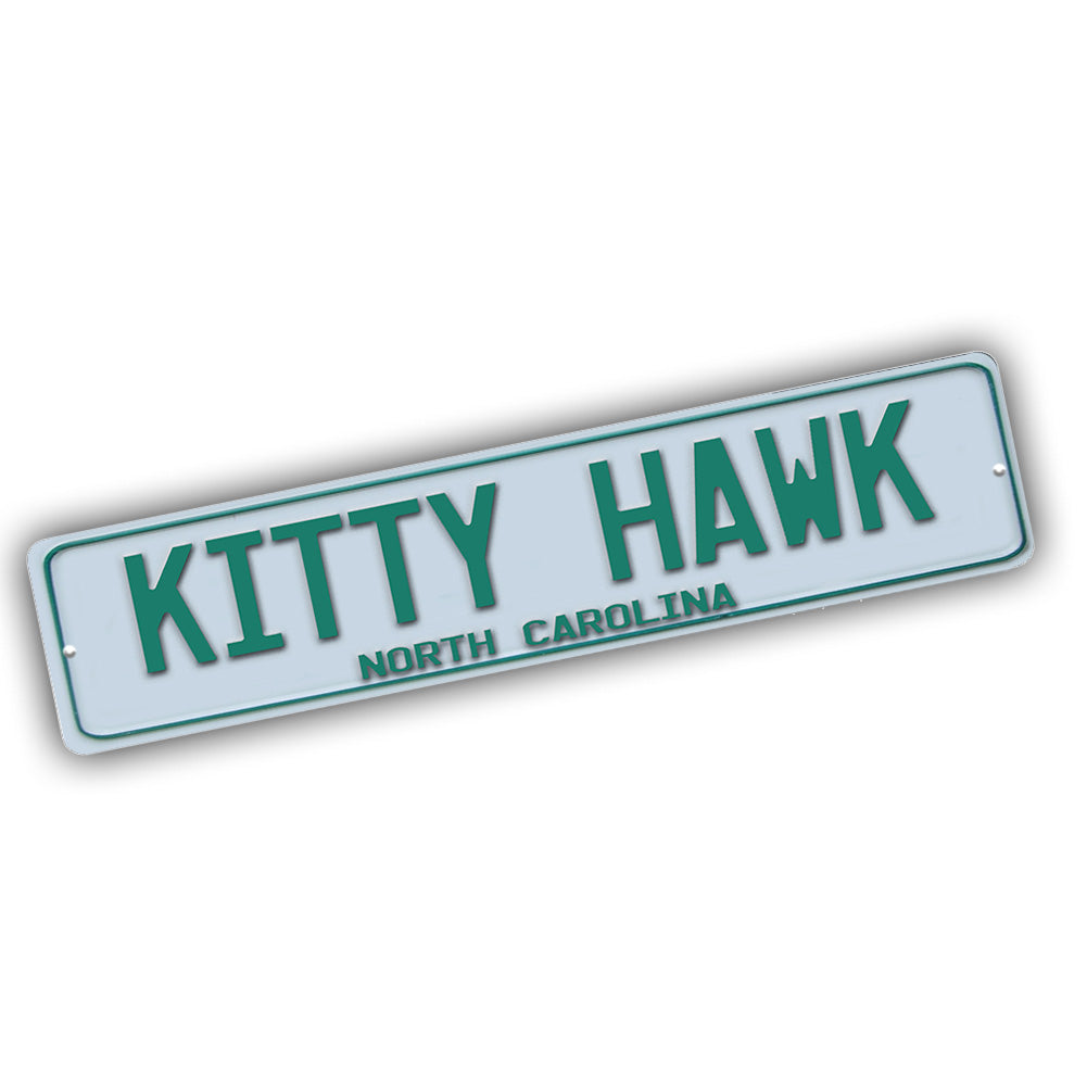 Street Sign 4x18 - The Outer Banks Green White Kitty Hawk NC