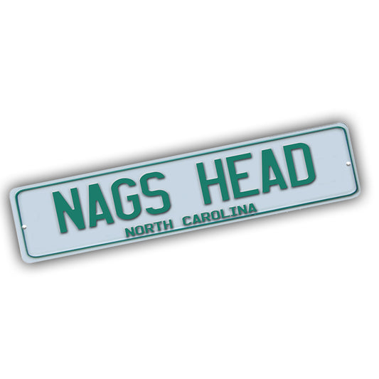 Street Sign 4x18 - The Outer Banks Green White Nags Head NC