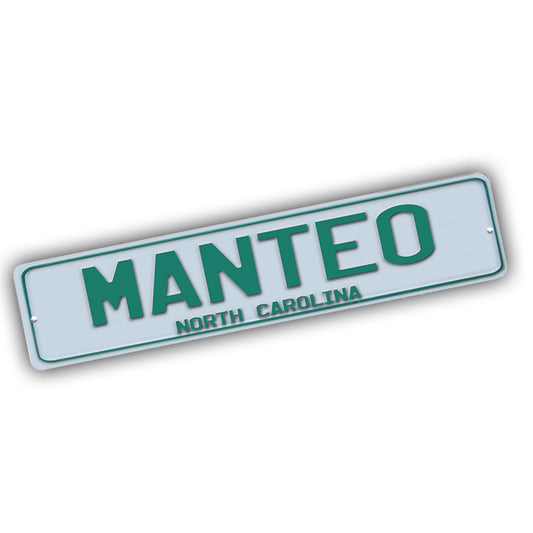 Street Sign 4x18 - The Outer Banks Green White Manteo NC