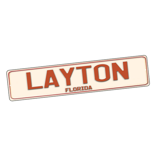 Street Sign 4x18 - Florida Keys Town Name Layton