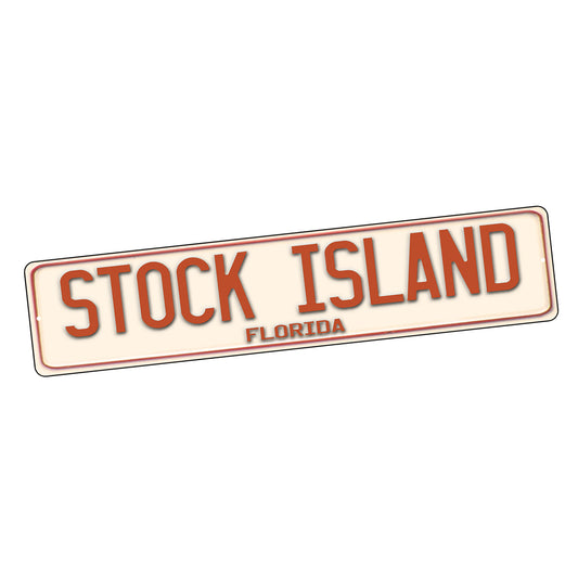 Street Sign 4x18 - Florida Keys Town Name Stock Island