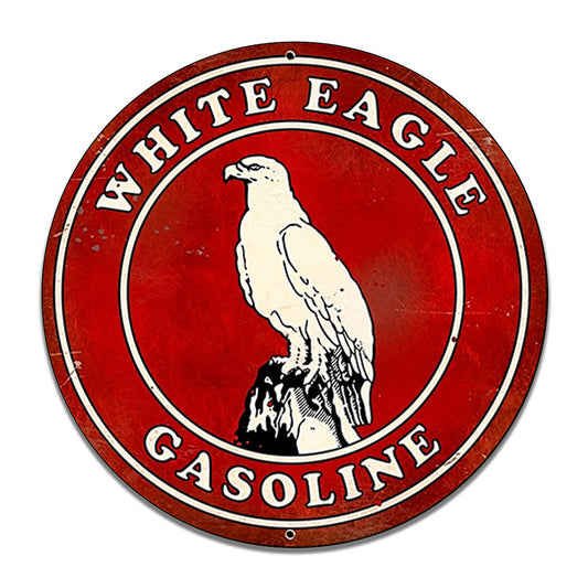 Round Signs - Gas and Oil White Eagle Gasoline