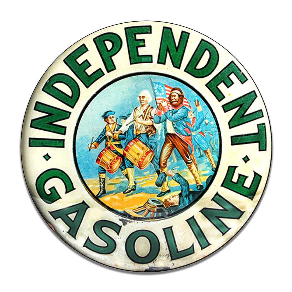 Round Signs - Gas and Oil Independent Gasoline