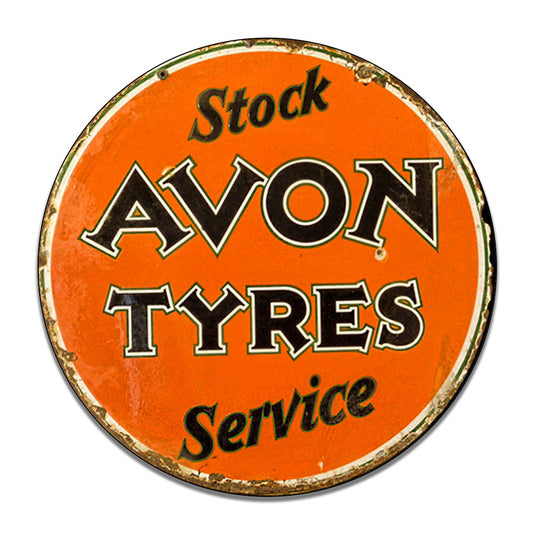 Round Signs - Gas and Oil Avon Tyres Service