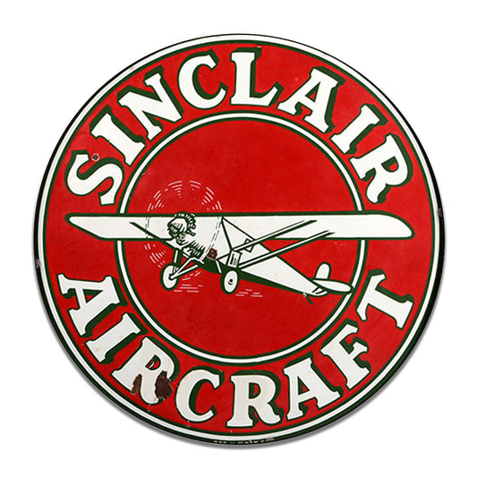 Round Signs - Gas and Oil Sinclair Aircraft Gasoline